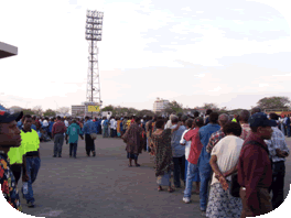 The queue for baptism